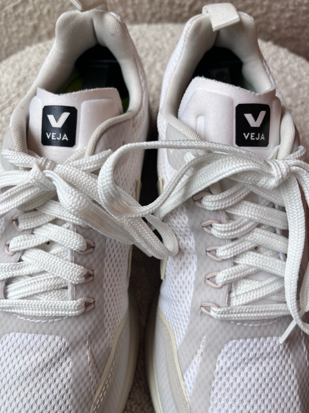 Veja White and Cream Athletic Sneakers - Picture 9 of 13